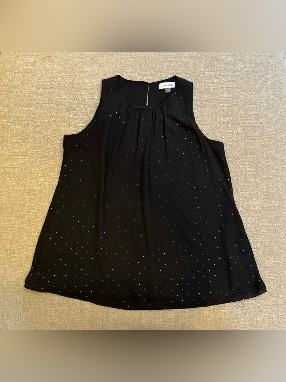 Calvin Klein Black Sleeveless Studded Blouse